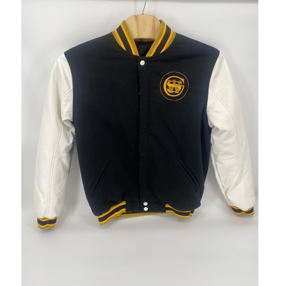 Golden State Warriors Reversible Varsity Jacket Unisex L Black White Excellent